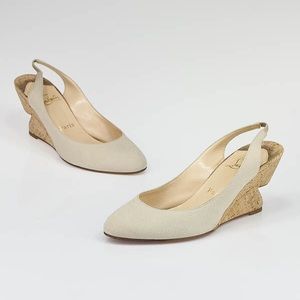 💕 Worn once Christian louboutin wedge heels 35